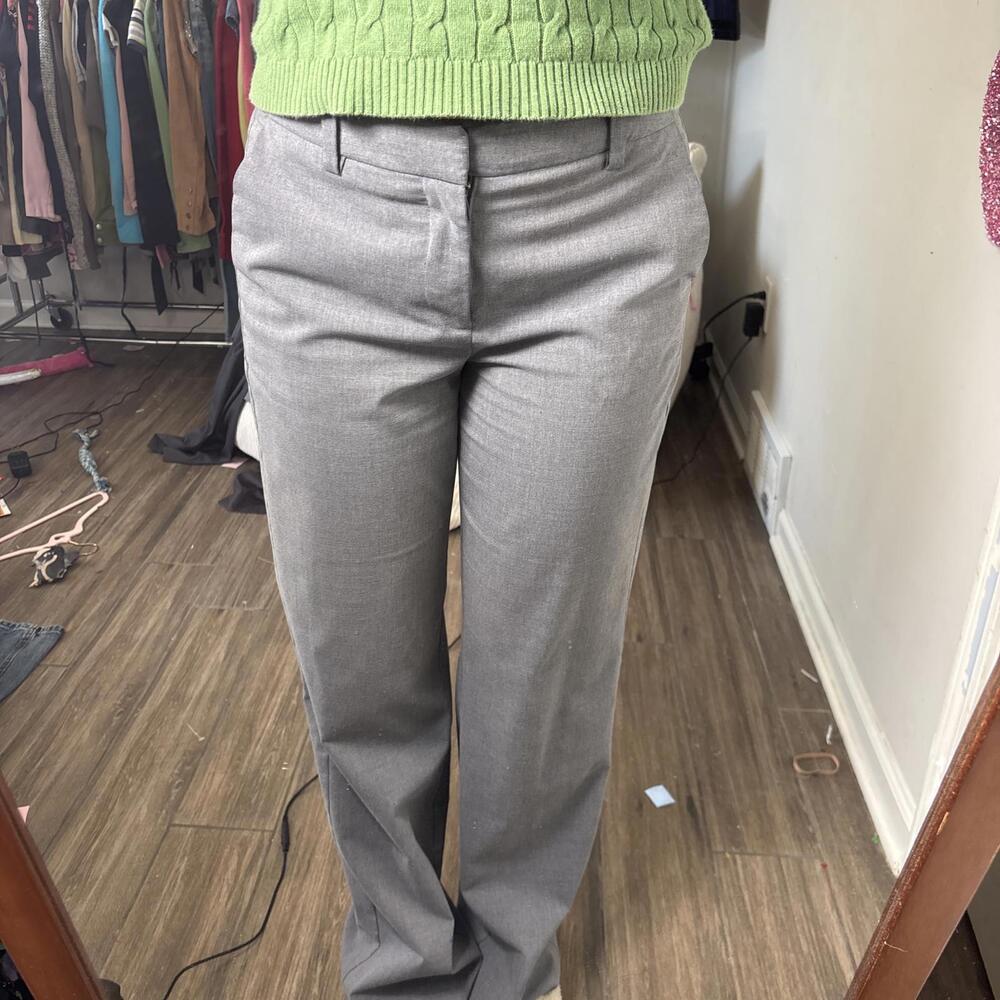 y2k office siren gray flattering‎ trousers - Picture 2 of 4